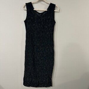 Tess Vintage Midi Pattern Gray Sleeveless Dress Women's Size 4